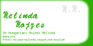 melinda mojzes business card